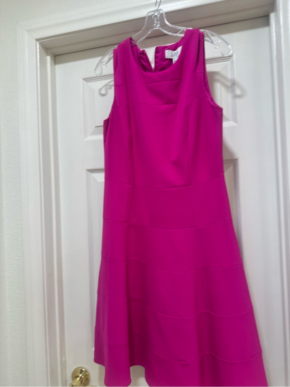 Badgley Mischka Sleeveless Hot Pink Midi Dress